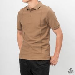 Áo polo may viền nổi vải dệt gân