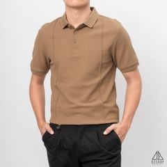 Áo polo may viền nổi vải dệt gân