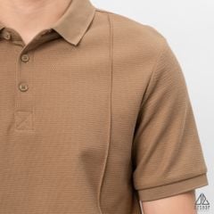 Áo polo may viền nổi vải dệt gân