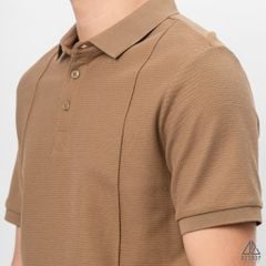 Áo polo may viền nổi vải dệt gân