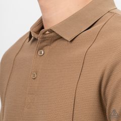 Áo polo may viền nổi vải dệt gân