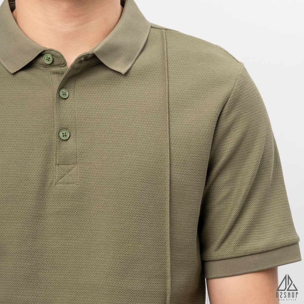 Áo polo may viền nổi vải dệt gân