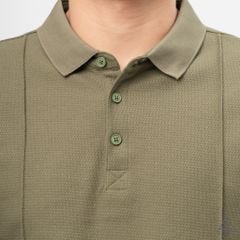 Áo polo may viền nổi vải dệt gân