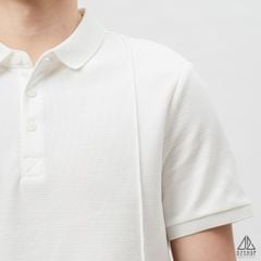 Áo polo may viền nổi vải dệt gân