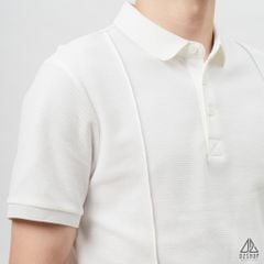 Áo polo may viền nổi vải dệt gân
