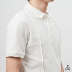 Áo polo may viền nổi vải dệt gân
