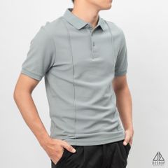 Áo polo may viền nổi vải dệt gân