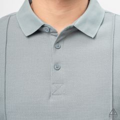 Áo polo may viền nổi vải dệt gân
