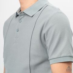 Áo polo may viền nổi vải dệt gân