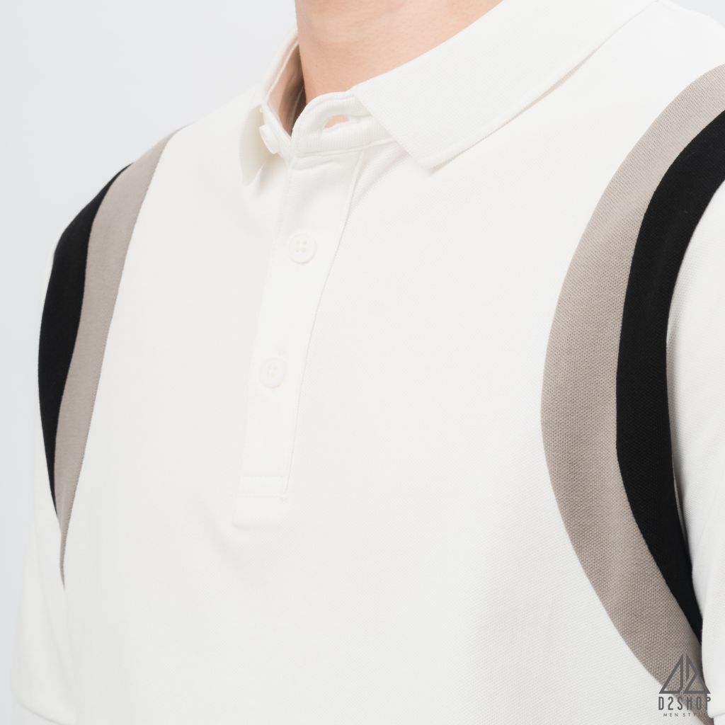 Áo polo phối viền vai