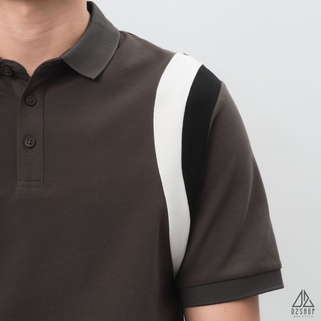 Áo polo phối viền vai