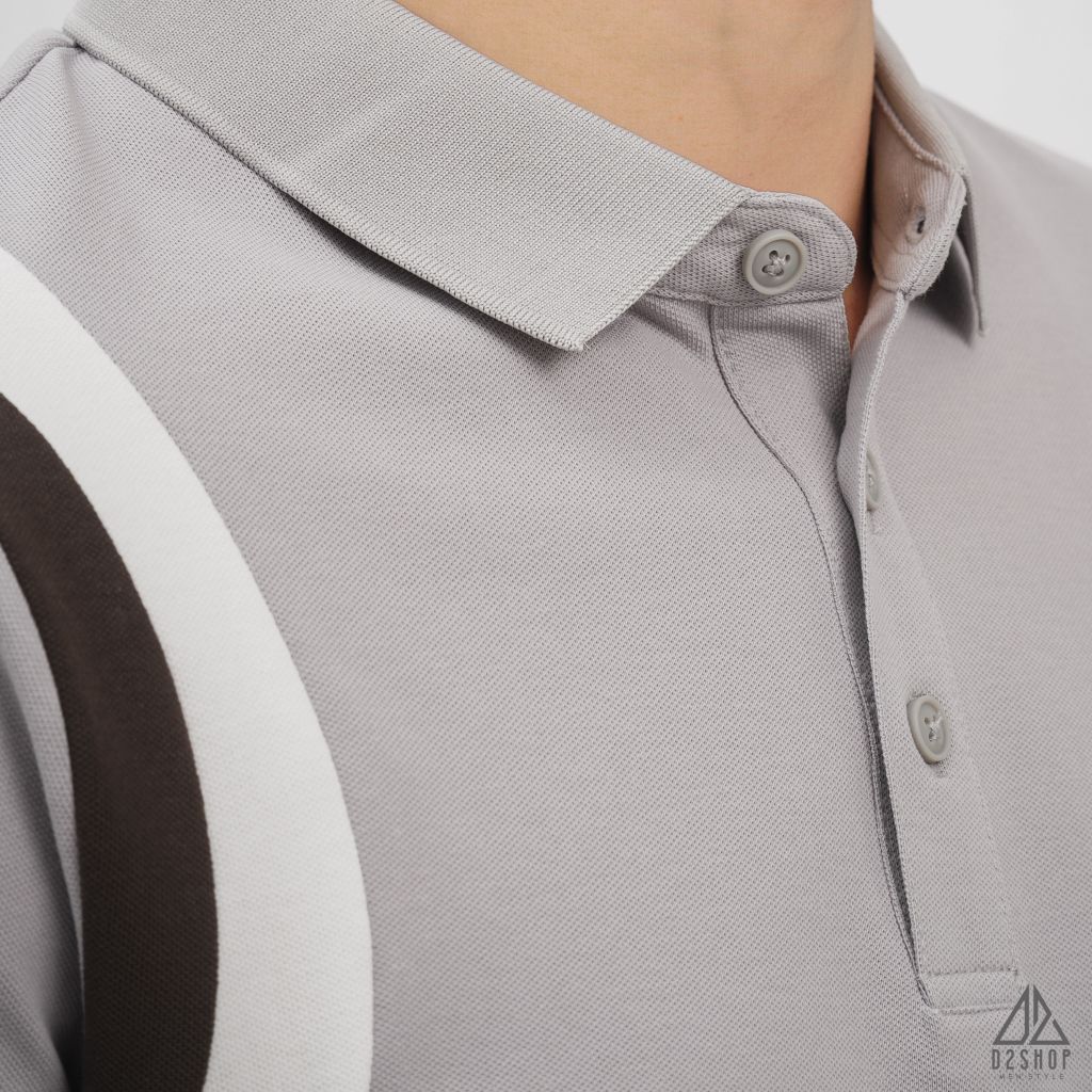Áo polo phối viền vai