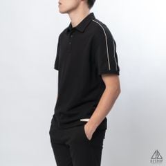 Polo form rộng phối viền vai kem