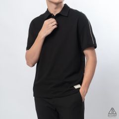 Polo form rộng phối viền vai kem