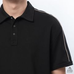 Polo form rộng phối viền vai kem