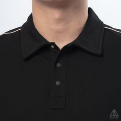 Polo form rộng phối viền vai kem