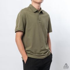 Polo form rộng phối viền vai kem