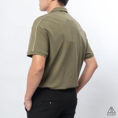 Polo form rộng phối viền vai kem