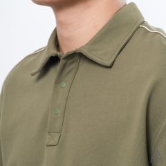 Polo form rộng phối viền vai kem