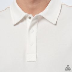Polo form rộng phối viền vai kem