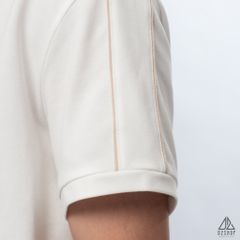Polo form rộng phối viền vai kem