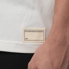 Polo form rộng phối viền vai kem