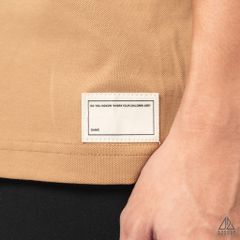 Polo form rộng phối viền vai kem