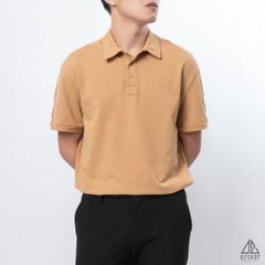 Polo form rộng phối viền vai kem