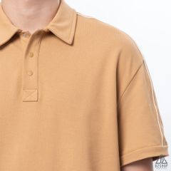 Polo form rộng phối viền vai kem