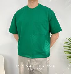 Áo thun vải gân sọc phối túi