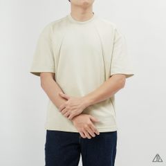 Áo thun cổ tròn may ráp