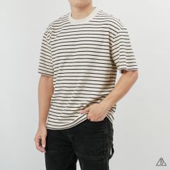 Áo thun cổ tròn sọc ngang