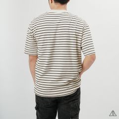Áo thun cổ tròn sọc ngang