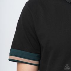 Polo phối viền tay xanh nâu
