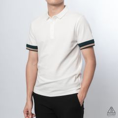 Polo phối viền tay xanh nâu