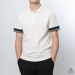 Polo phối viền tay xanh nâu