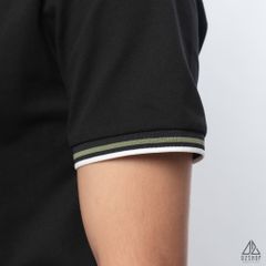 Polo phối bo gân nổi viền xanh