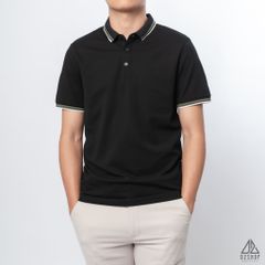 Polo phối bo gân nổi viền xanh