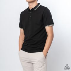Polo phối bo gân nổi viền xanh