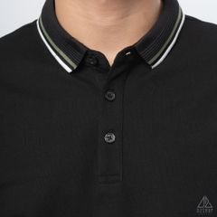 Polo phối bo gân nổi viền xanh