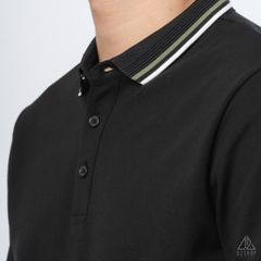 Polo phối bo gân nổi viền xanh