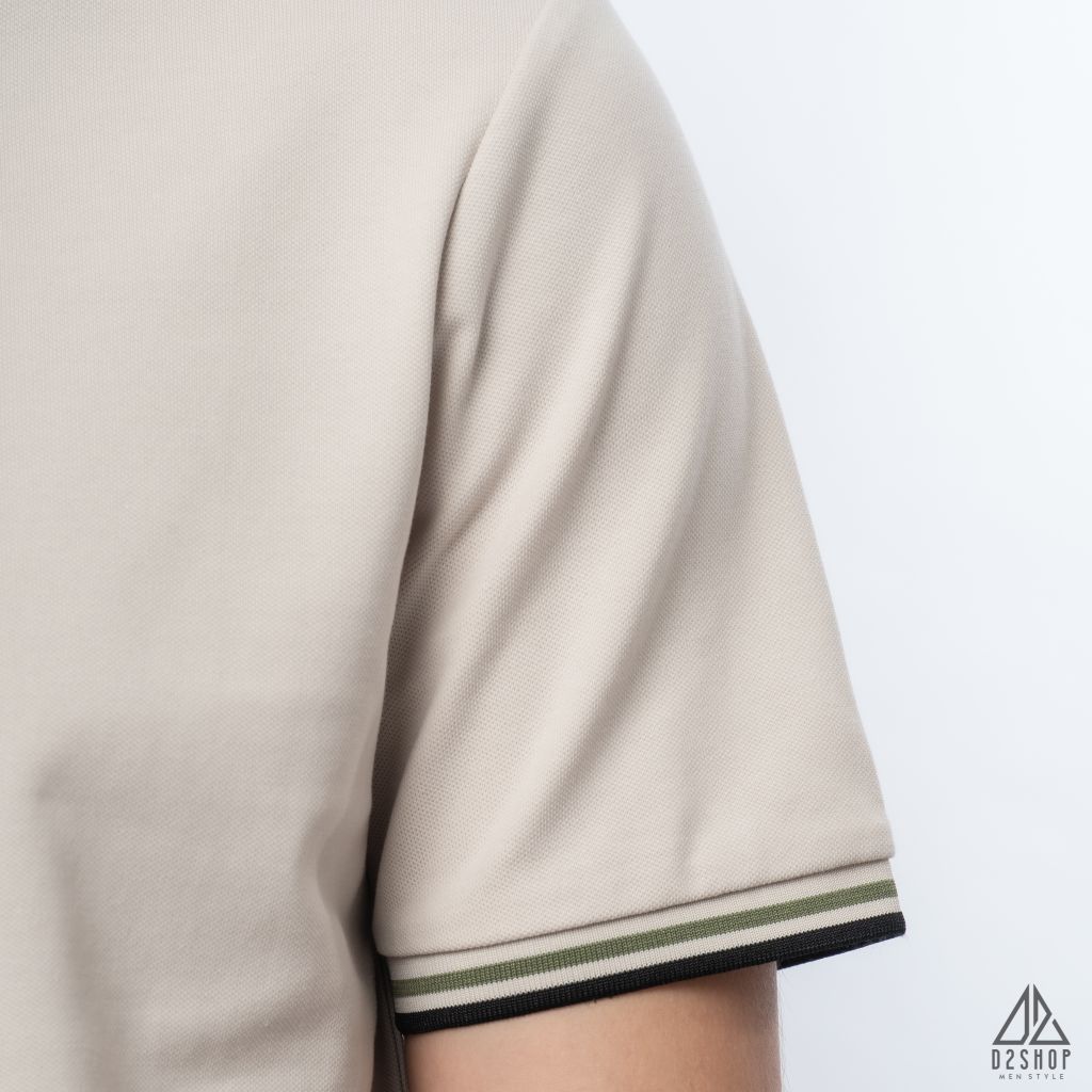 Polo phối bo gân nổi viền xanh