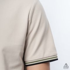 Polo phối bo gân nổi viền xanh