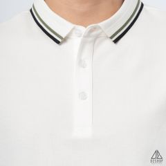 Polo phối bo gân nổi viền xanh