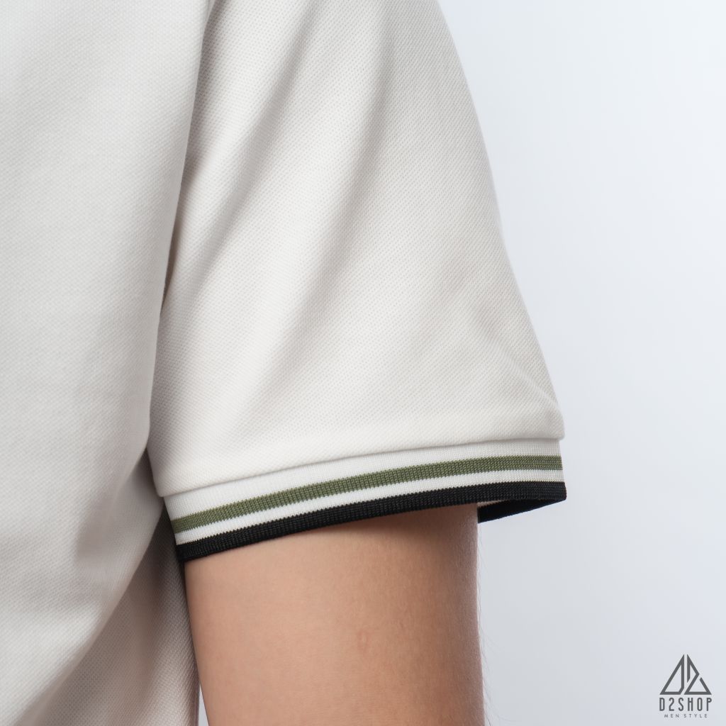 Polo phối bo gân nổi viền xanh