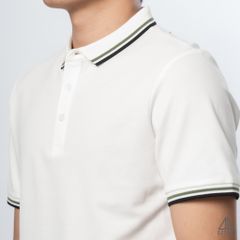 Polo phối bo gân nổi viền xanh