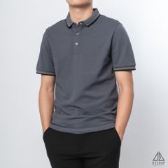 Polo phối bo gân nổi viền xanh