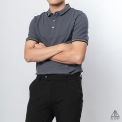 Polo phối bo gân nổi viền xanh