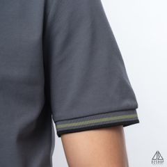 Polo phối bo gân nổi viền xanh