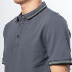 Polo phối bo gân nổi viền xanh